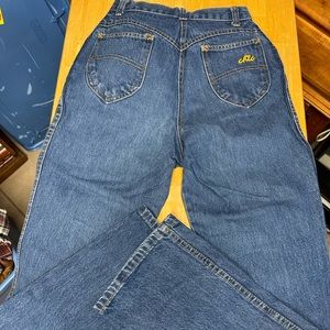 Vintage 1980’s Chic Dark Blue Denim High Waist Straight Leg Mom Jeans 26x30